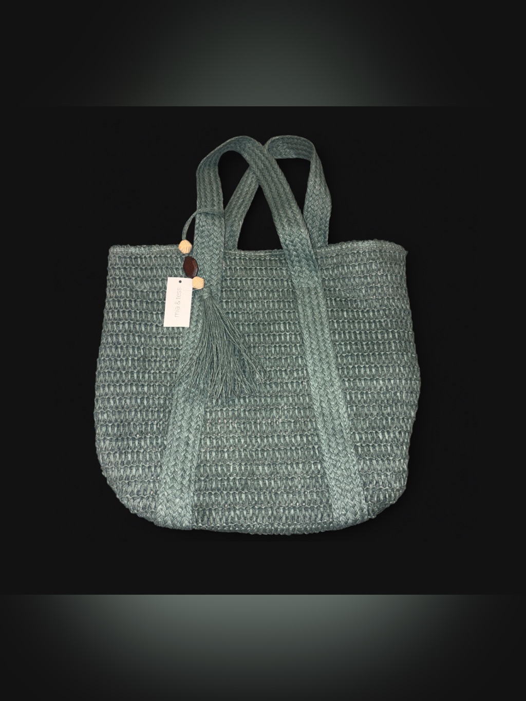 Green Knit Tote Bag